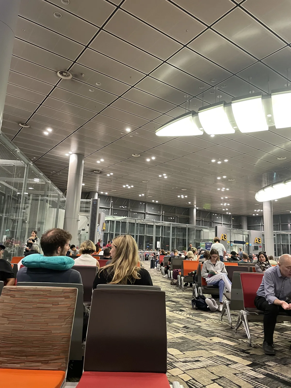 창이공항 게이트 대기실 풍경