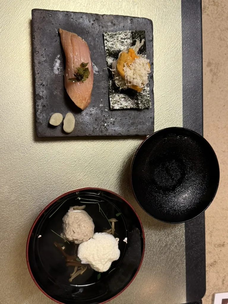 쿠리야 스이잔 석식 스시와 국물 코스