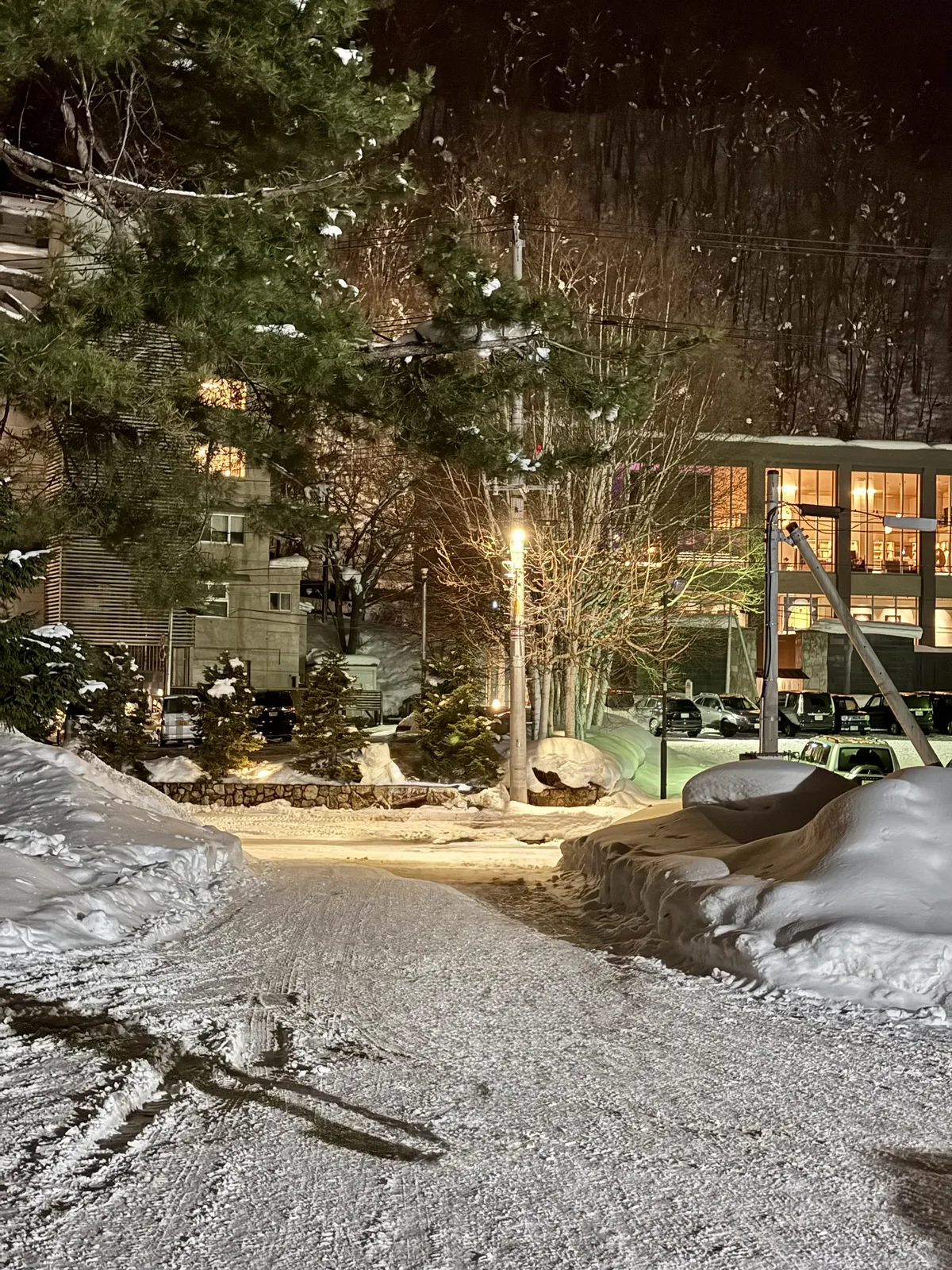 쿠리야 스이잔에서 인근 료칸 스이잔테이로 가는 야경 길