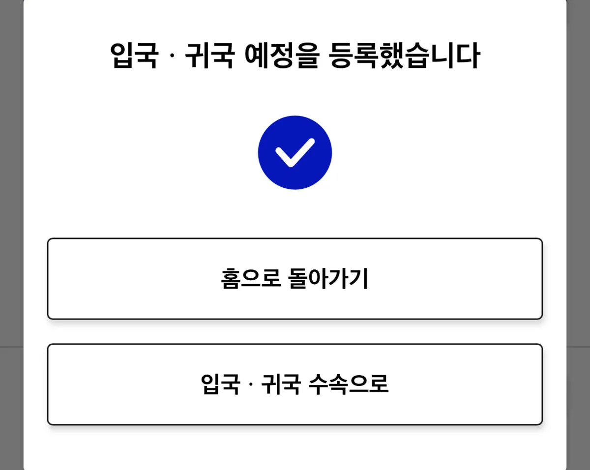 Visit Japan Web 입국 정보 입력 완료 화면